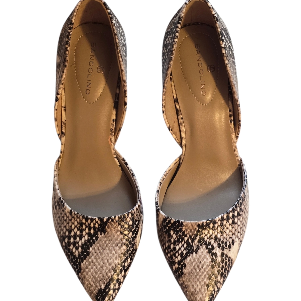 Bandolino Gingere D'Oray Reptile Snakeskin Print Heels Baddie Sexy Size 7 - Picture 7 of 8